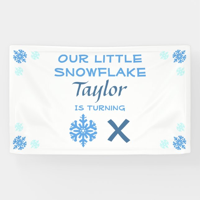 Lona Little Snowflake Any Age Birday (Horizontal)