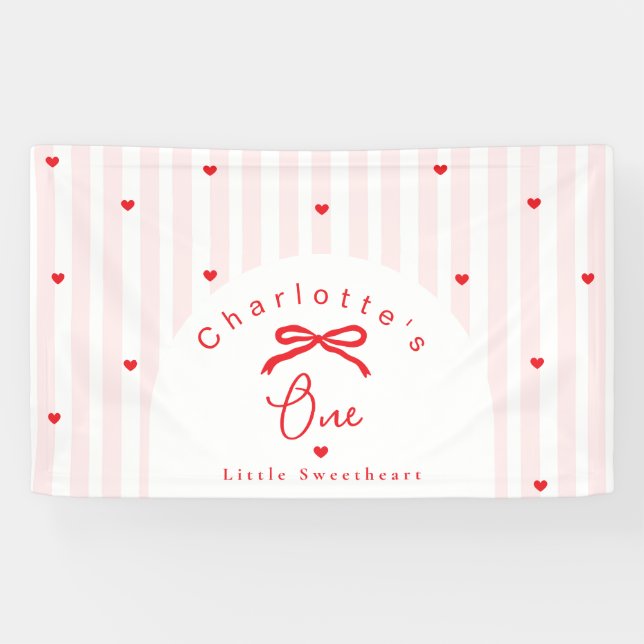 Lona Little Sweetheart 1st Birthday Coquette Bow (Horizontal)