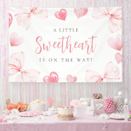 Lona Little Sweetheart Pink Bow Baby Shower Backdrop