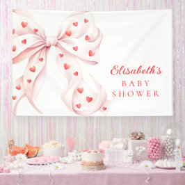 Lona Little Sweetheart Pink Bow Baby Shower Backdrop