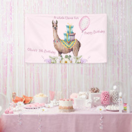 Lona Llama de cumpleaños
