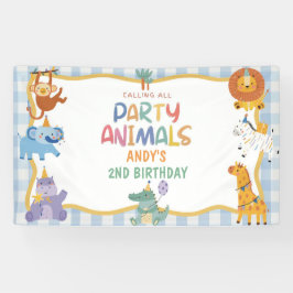 Lona Llamando a todos los animales de fiesta Cumpleaños