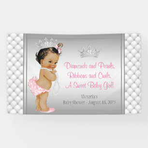 Lona Lluvia de Bebé Princesa Étnica Perla Diamante Rosa