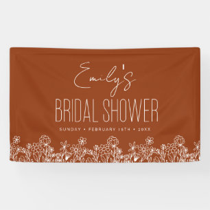 Lona Lluvia de Novia Boho Flor Silvestre Naranja Quemad