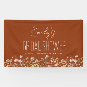 Lona Lluvia de Novia Boho Flor Silvestre Naranja Quemad