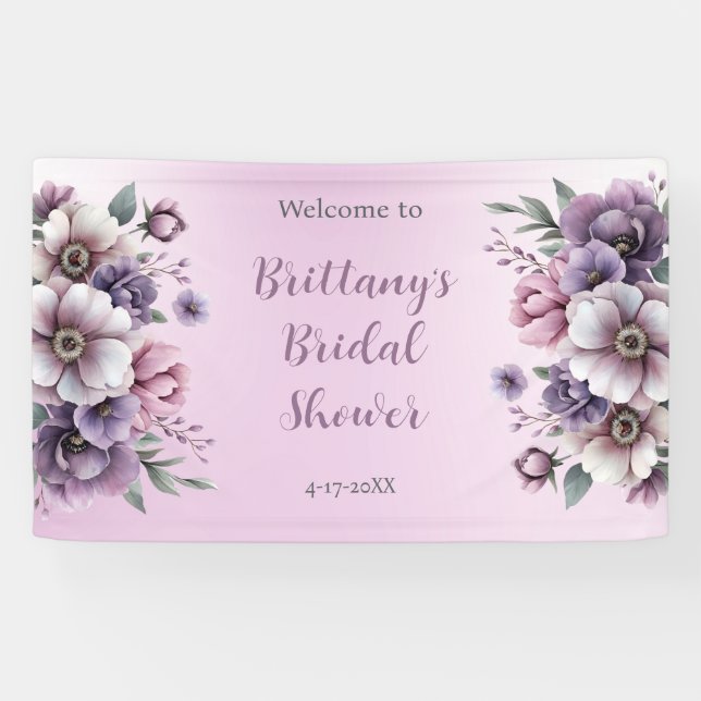 Lona Lluvia de Regalos para la Novia Floral Acuarela La (Horizontal)