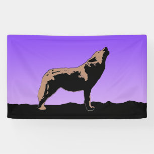 Lona Lobo al atardecer - Arte de vida salvaje original