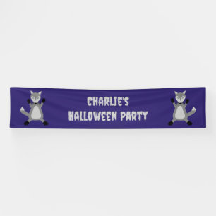 Lona Lobo de Halloween espeluznante y lindo personaliza