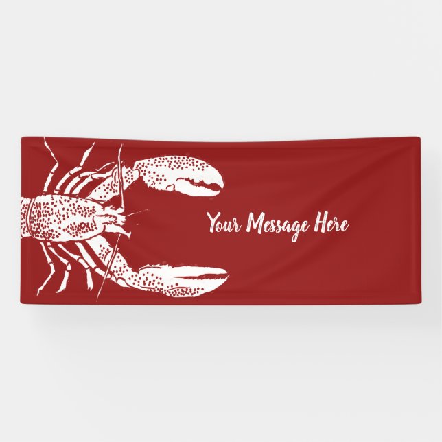 Lona Lobster rojo y blanco personalizado (Horizontal)