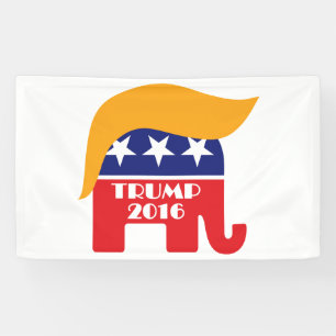 Lona Logo de Donald Trump sobre el elefante republicano
