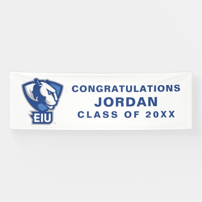 Lona Logo de Panthers University del Este de Illinois (Horizontal)