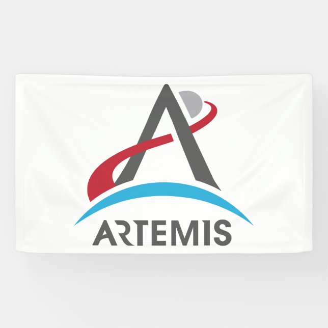 Lona Logo del Programa Artemis de la NASA Astronauta de (Horizontal)