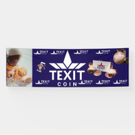 Lona Logo oficial de la moneda TeXit con Astronauta TXC