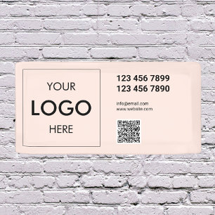 Lona Logo QR Código Banner profesional moderno