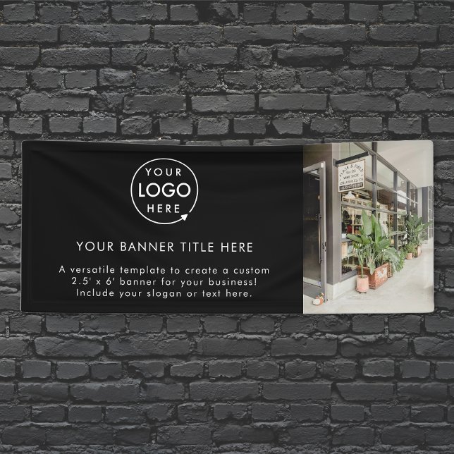 Lona Logotipo comercial | Black Modern Promotion Photo  (Subido por el creador)