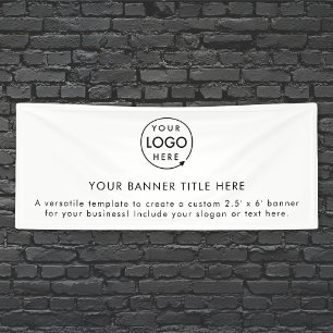 Lona Logotipo comercial   Blanco Minimalista Moderno Si