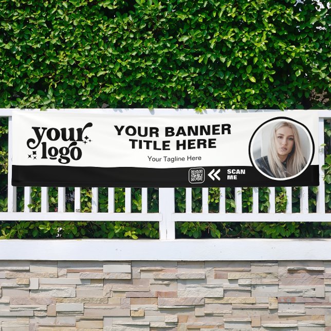 Lona Logotipo comercial Código QR Foto interior Negro (Subido por el creador)