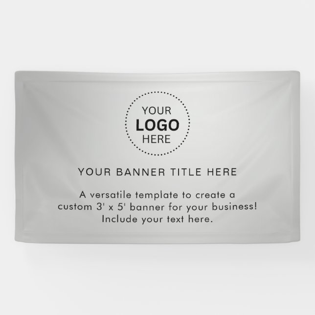 Lona Logotipo comercial con banner profesional de 5' (Horizontal)