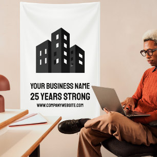 Lona Logotipo Comercial de la Empresa Celebrando # Años