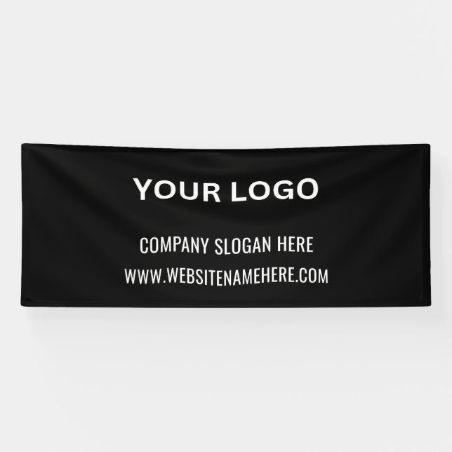 Lona Logotipo comercial de personalizado | Nombre comer (Horizontal)