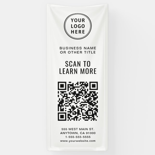 Lona Logotipo comercial del código QR (Vertical)