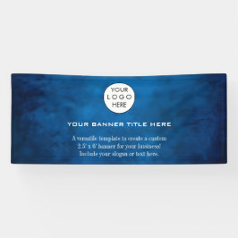 Lona Logotipo comercial Minimalista azul profesional mo