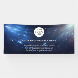 Lona Logotipo comercial Minimalista azul profesional mo