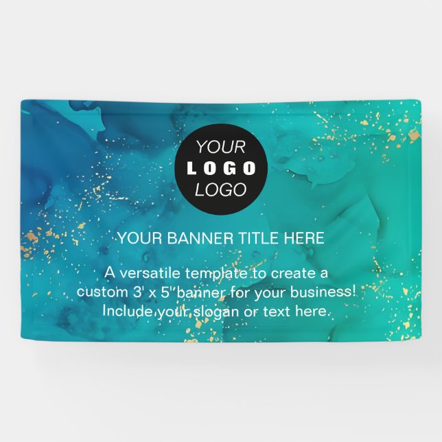 Lona Logotipo comercial | Profesional azul marino (Horizontal)