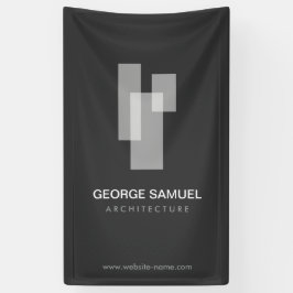 Lona Logotipo de bloques arquitectónicos modernos Blanc