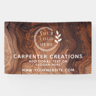 Lona Logotipo de Carpintería de Madera Moderna y Elegan
