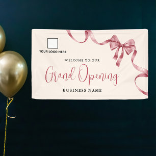 Lona Logotipo de cinta de inauguración de negocios Bann