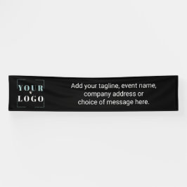 Lona Logotipo de la empresa y texto promocional del Per