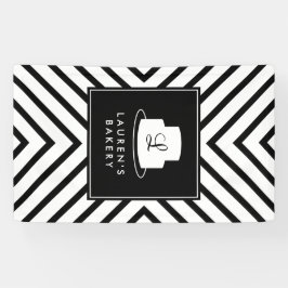 Lona Logotipo de monograma de torta con diseño de estam