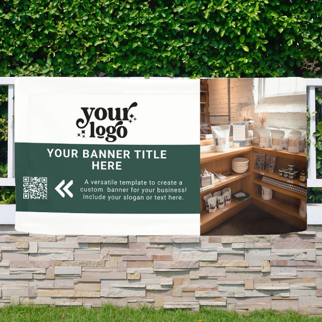 Lona Logotipo de negocio Dark Green Modern Code Photo (Subido por el creador)