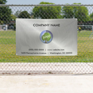 Lona Logotipo de negocio Plata al aire libre