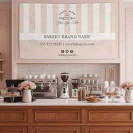 Lona Logotipo de panadería rosa vintage francés para ev