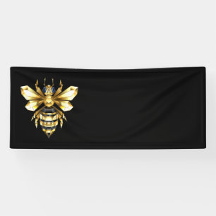 Lona Logotipo de Relieve metalizado dorado falso poligo