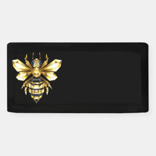 Lona Logotipo de Relieve metalizado dorado falso poligo