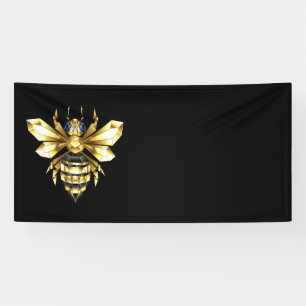Lona Logotipo de Relieve metalizado dorado falso poligo