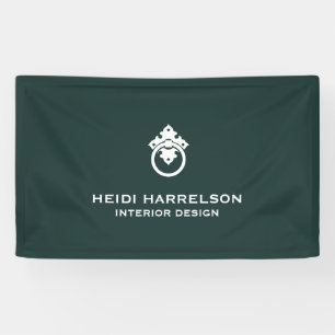 Lona Logotipo del apodo de puerta de época Verde oscuro
