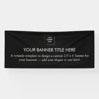Lona Logotipo empresarial | Banner publicitario negro m