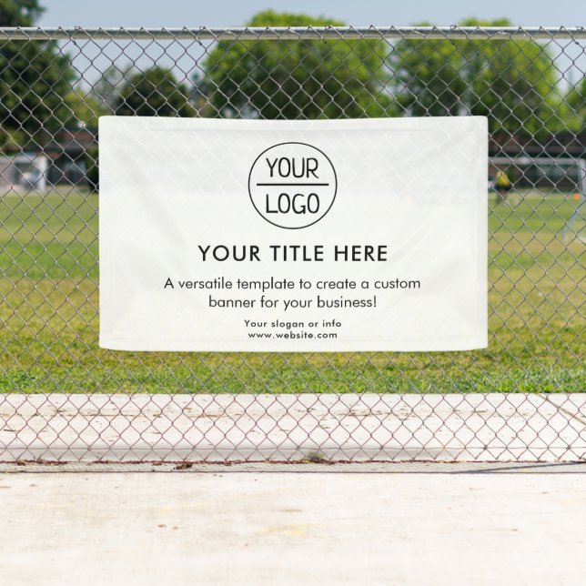 Lona Logotipo empresarial | Estandarte profesional azul (In situ)