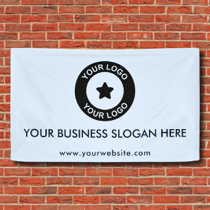 Lona Logotipo Empresarial Personalizado Slogan Sitio We