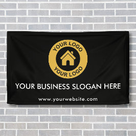 Lona Logotipo Empresarial Personalizado Slogan Sitio We