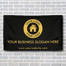 Lona Logotipo Empresarial Personalizado Slogan Sitio We
