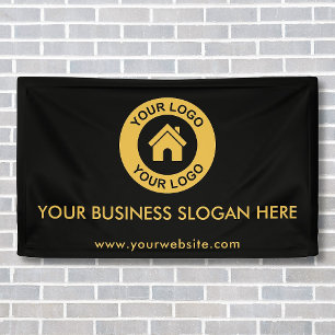 Lona Logotipo Empresarial Personalizado Slogan Sitio We