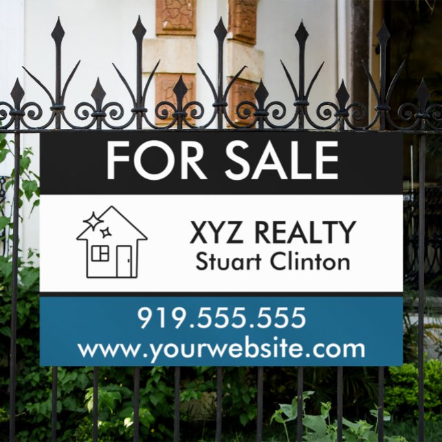 Lona Logotipo inmobiliario Realty Marketing Personaliza (custom real estate for sale realty marketing banner)