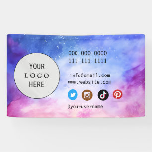 Lona Logotipo minimalista de redes sociales empresarial