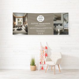 Lona Logotipo moderno Foto Taupe Profesional Business