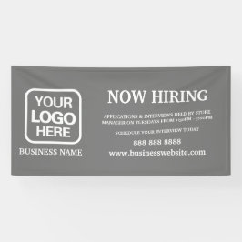 Lona Logotipo moderno Gray Now Hiring